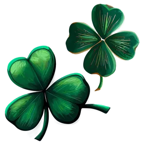 Hand Drawn Four Leaf Clover PNG Cwv34