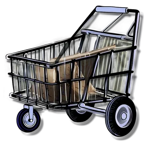 Hand Drawn Grocery Cart PNG 06282024 PNG