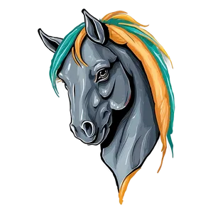 Hand Drawn Horse Head Art Png 06122024 PNG image