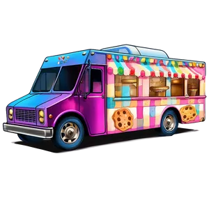 Hand-drawn Ice Cream Truck Sketch PNG Dyd61 PNG
