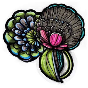 Hand-drawn Indie Flower Art Png 06252024 PNG image