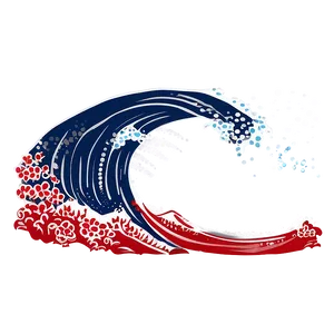 Hand Drawn Japanese Wave PNG 2