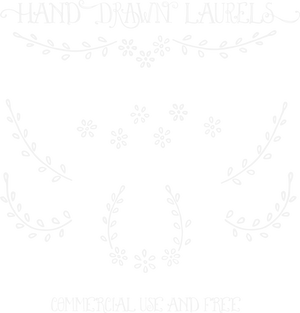 Hand Drawn Laurel Wreaths Vector PNG image