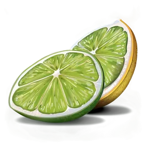 Hand Drawn Lime Slice Png 06132024 PNG image