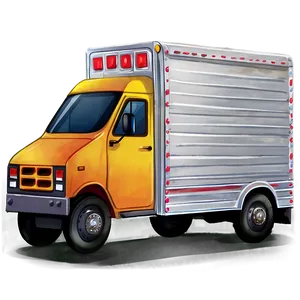 Hand-drawn Mail Truck Illustration Png 06282024 PNG image