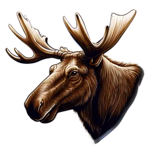 Hand-drawn Moose Head PNG Okn68 PNG