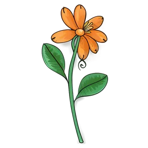 Hand-drawn Orange Floral PNG 78 PNG
