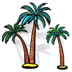 Hand Drawn Palm Trees Png 05042024 PNG image