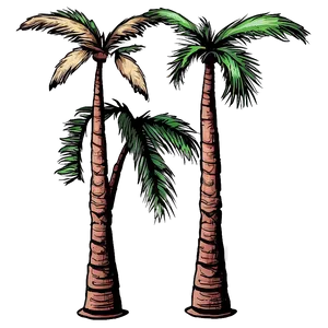 Hand Drawn Palm Trees PNG 05042024