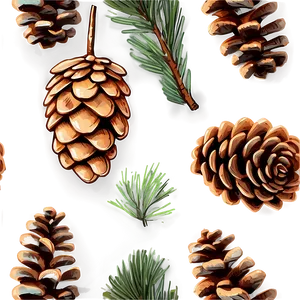 Hand Drawn Pine Cone Png 12 PNG image