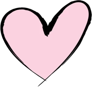 Hand Drawn Pink Heart Sticker PNG image