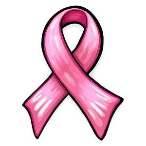Hand Drawn Pink Ribbon PNG Bnw87 PNG