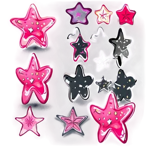 Hand Drawn Pink Stars PNG 31 PNG