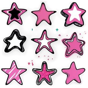 Hand Drawn Pink Stars Png 61 PNG image