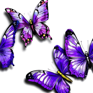 Hand Drawn Purple Butterfly Png Nlv1 PNG image