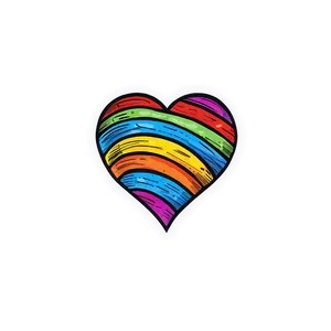 Hand Drawn Rainbow Heart PNG 06252024 PNG