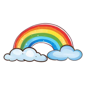 Hand Drawn Rainbow With Clouds Png 06282024 PNG image