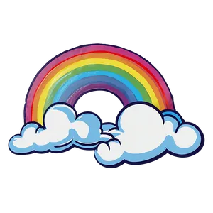 Hand Drawn Rainbow With Clouds Png 06282024 PNG image