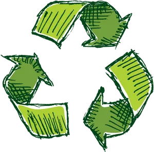 Hand Drawn Recycling Symbol PNG image