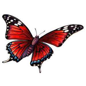 Hand Drawn Red Butterfly PNG 06122024 PNG