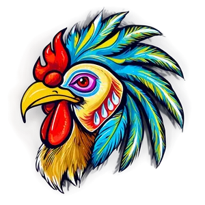 Hand-drawn Rooster PNG 05242024
