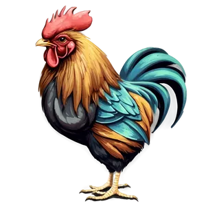 Hand-drawn Rooster PNG 2