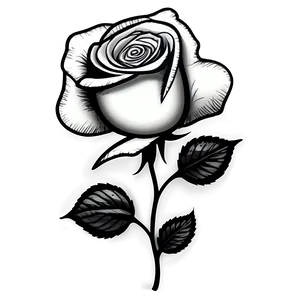 Hand-drawn Rose Black And White Png Icy31 PNG image