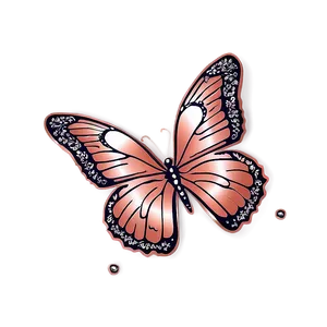 Hand Drawn Rose Gold Butterfly PNG 06282024 PNG
