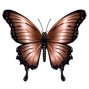 Hand Drawn Rose Gold Butterfly PNG Aqy76 PNG