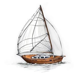 Hand Drawn Sailboat Sketch PNG Hmy