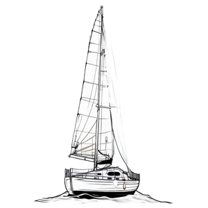 Hand Drawn Sailboat Sketch PNG Jli24