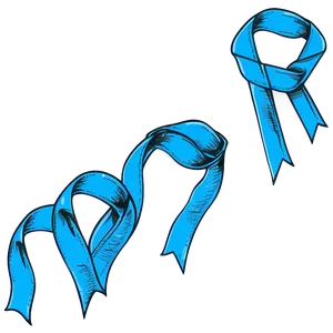 Hand-drawn Teal Ribbon Sketch PNG 06282024 PNG
