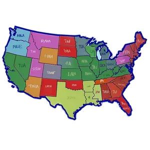 Hand Drawn Usa Map PNG Xdd PNG