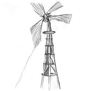 Hand Drawn Windmill Sketch Png Wtc86 PNG image