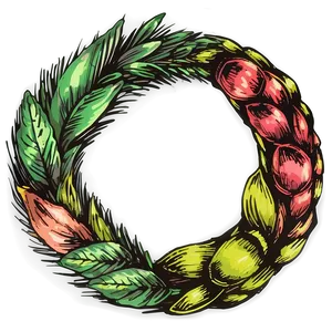 Hand Drawn Wreath Collection PNG 10