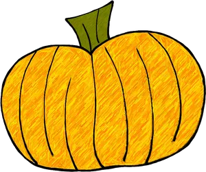 Hand Drawn Yellow Pumpkin.png PNG image