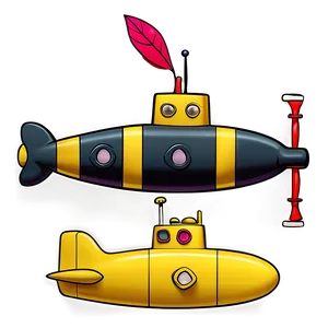 Hand Drawn Yellow Submarine Png 80 PNG image