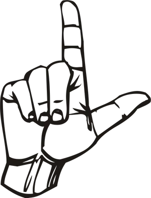 Hand Gesture Letter L Sign Language PNG image