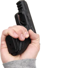 Hand Gripping Pistol PNG