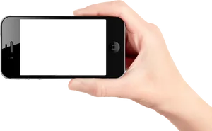 Hand Holding Black Smartphone Mockup PNG image