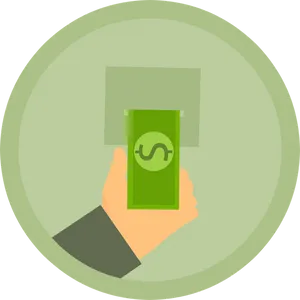 Hand Holding Cash Icon PNG image