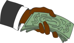 Hand Holding Cash Illustration PNG image