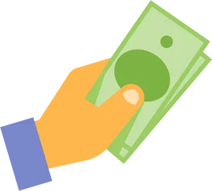 Hand Holding Cash Illustration PNG image