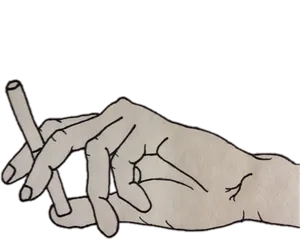 Hand Holding Cigarette Illustration PNG image