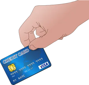 Hand Holding Credit Card Illustration PNG image