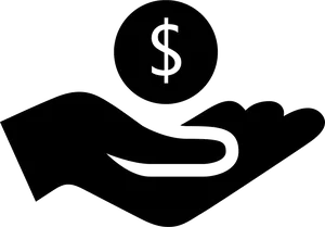 Hand Holding Dollar Sign Icon PNG image