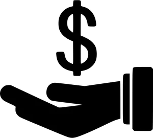 Hand Holding Dollar Sign Icon PNG image