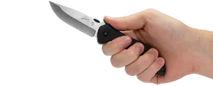 Hand Holding Folding Knife PNG image