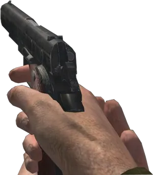 Hand Holding Gun_ Closeup PNG image