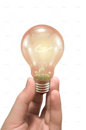 Hand Holding Light Bulb Idea PNG image